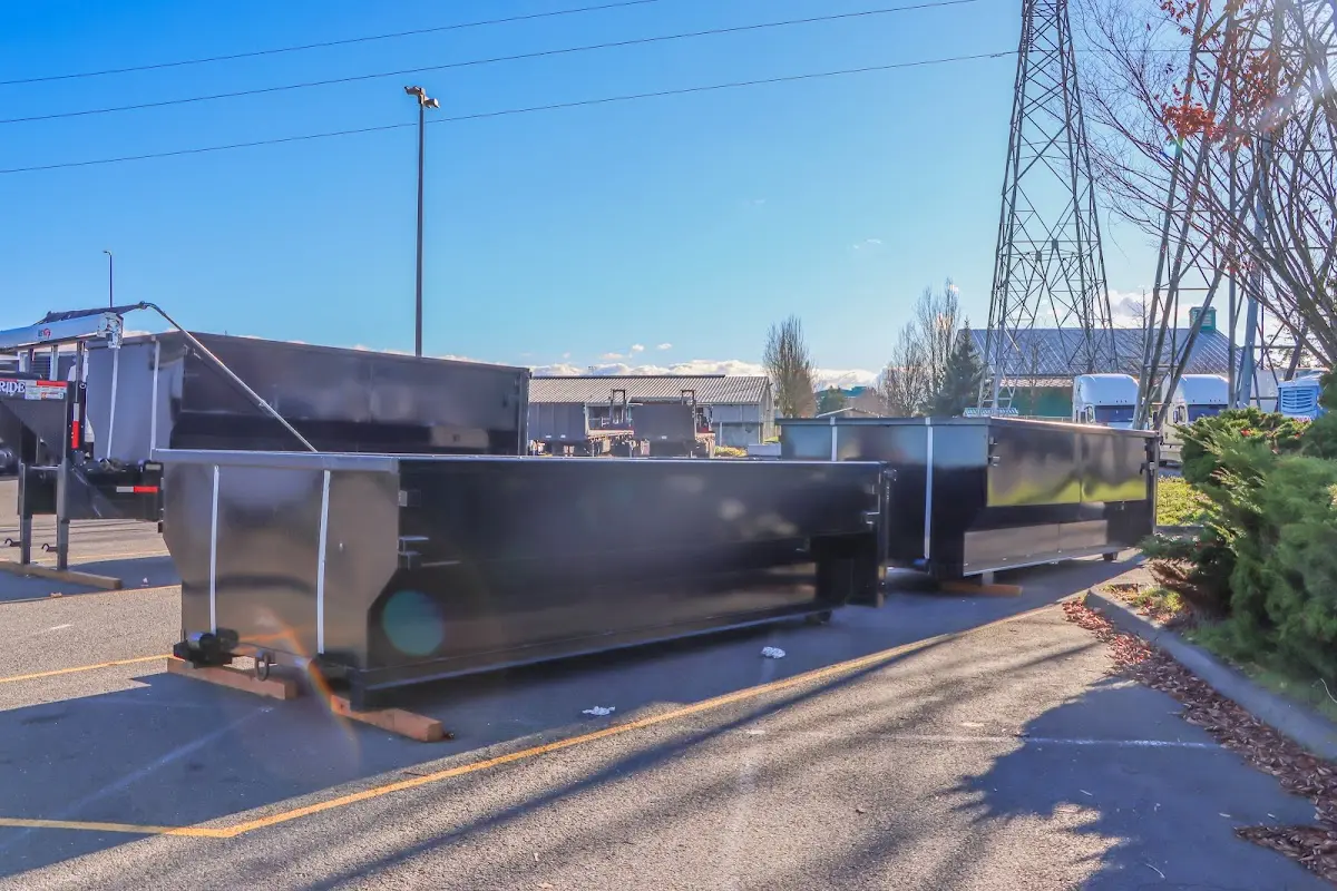 Roll-off dumpster ready for waste disposal at job site for Construction Dumpster Rental in Piedmont